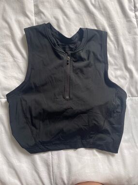 Nike Black Zip-Front Crop Top - Women